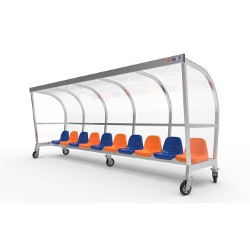 Mobile Spielerkabine Modell PRO mit Sitzschalen