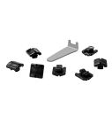 Kunststoff-Netzhaken flach quadratisch schwarz 11 mm