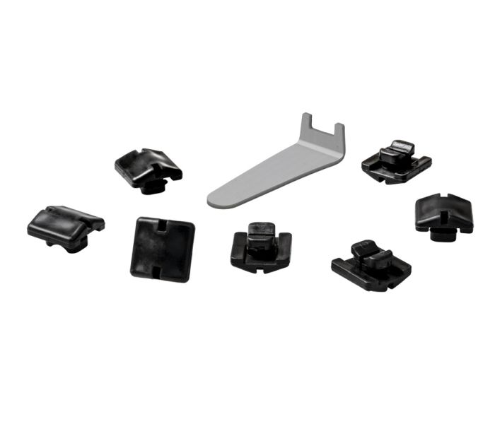 Kunststoff-Netzhaken flach quadratisch schwarz 11 mm